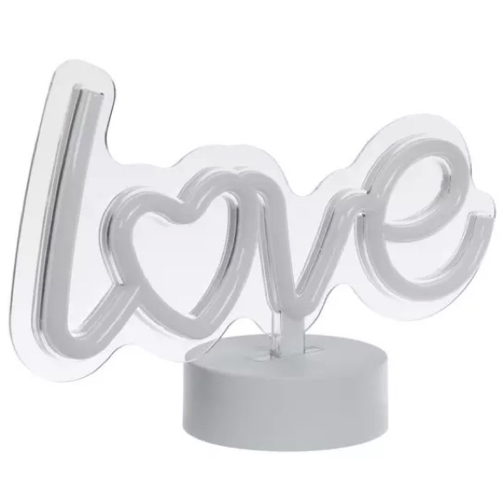 White Love Neon Light Sign